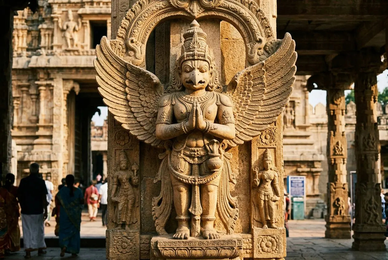 Garuda mythologie : l'aigle divin, monture de Vishnu