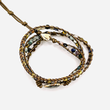 Wickelarmband aus Jaspis und Kristallen