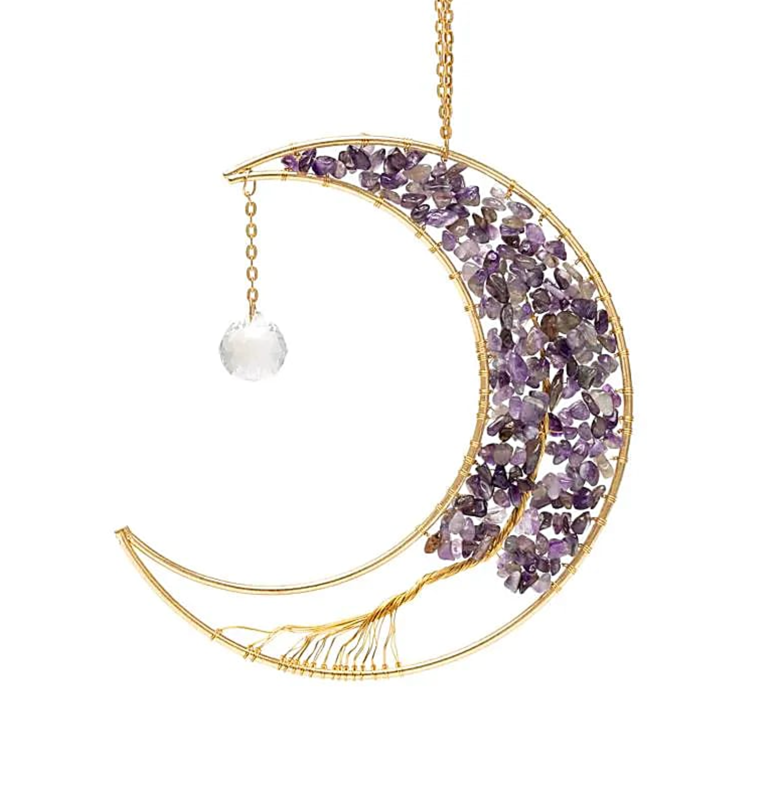 Sonnenfänger Mond Lebensbaum aus Amethyst - Tibetwelt