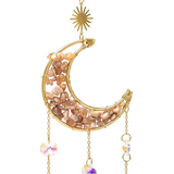 Attrape-Soleil Lune en Pierre de Lune Rose - Univers Tibet