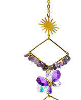 Sonnenfange, Kristall und Amethyst, Losangform