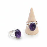 Bague Eclat de sagesse en Améthyste AA & argent 925 - univers tibet