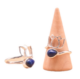 Bague Lotus Lapis-Lazuli & Argent 925 – Sagesse & Vérité - univers tibet