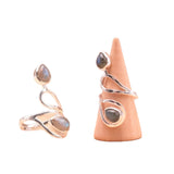 Bague Voile Boréal Labradorite et Argent 925 - univers tibet