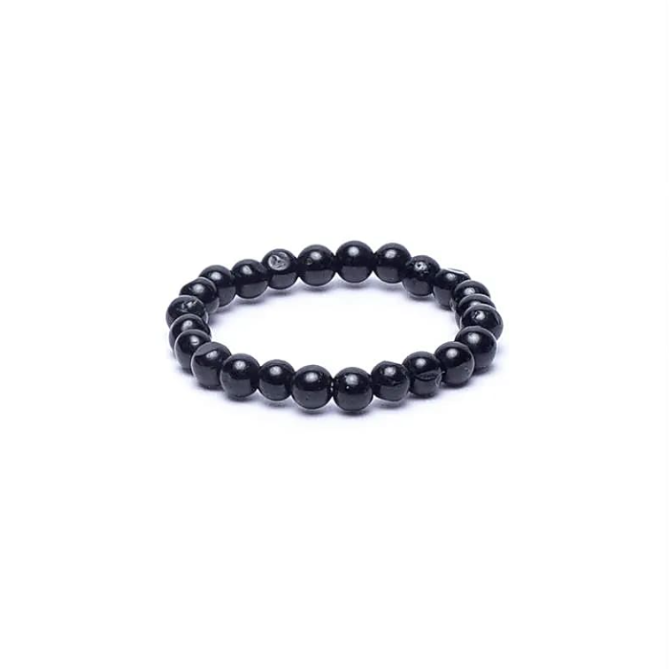 Elegantes schwarze Armreif aus Tourmaline – Tibetwelt