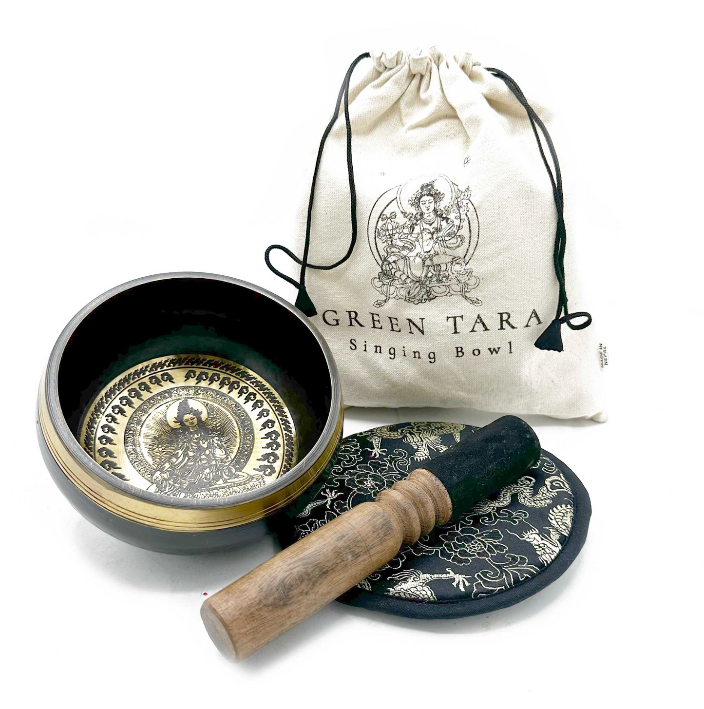 Tibetan Singing Bowl, Grün, Tara - Tibetwelt