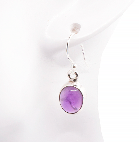 Ohrringe Amethyst-Glanz und 925er Silber - Tibetwelt