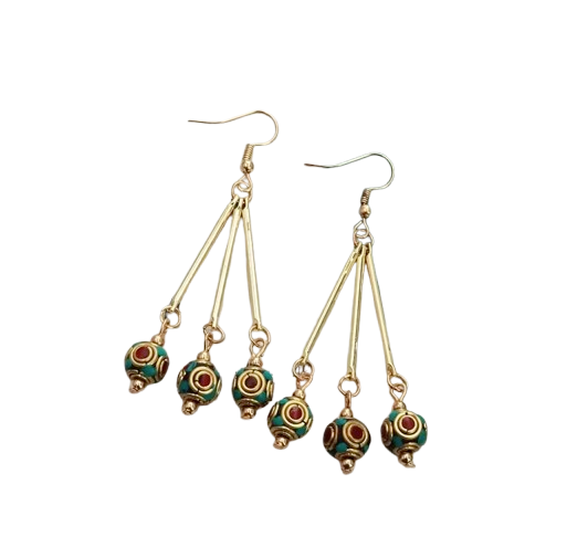 Boucles d'Oreilles Tibétaines Danse Céleste - Univers TIbet