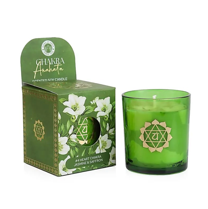 Bougie Chakra Anahata – Jasmin & Safran – Amour & Compassion - univers tibet