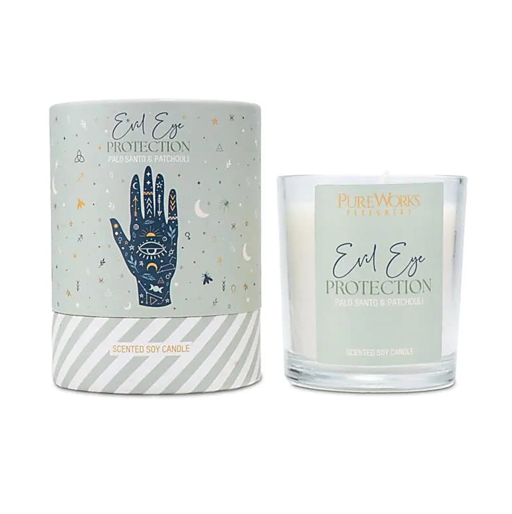 Duftkerze – Himmlische Magie – Schutz gegen böse Blicke (Palo Santo & Patchouli) – Tibetwelt