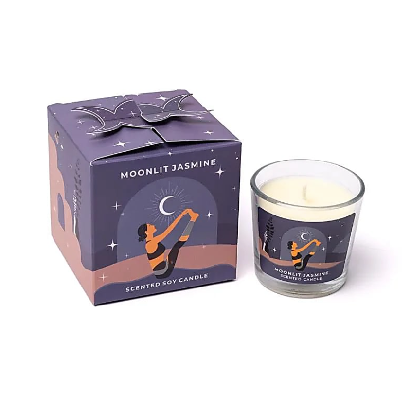 Soja-Kerze Moonshine Yoga Moonlit Jasmine - 4er-Set - Tibetwelt