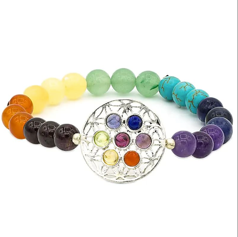 Armband mit 7 Chakren und Lebensbaum - Tibetwelt
