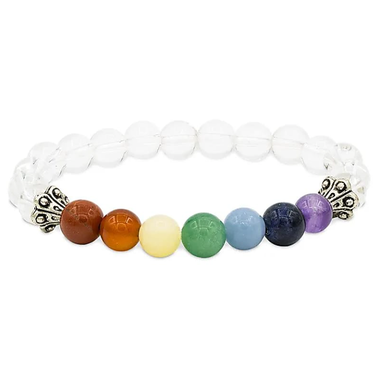 Armband mit 7 Chakren aus Kristall-Bergkristall - Tibetwelt