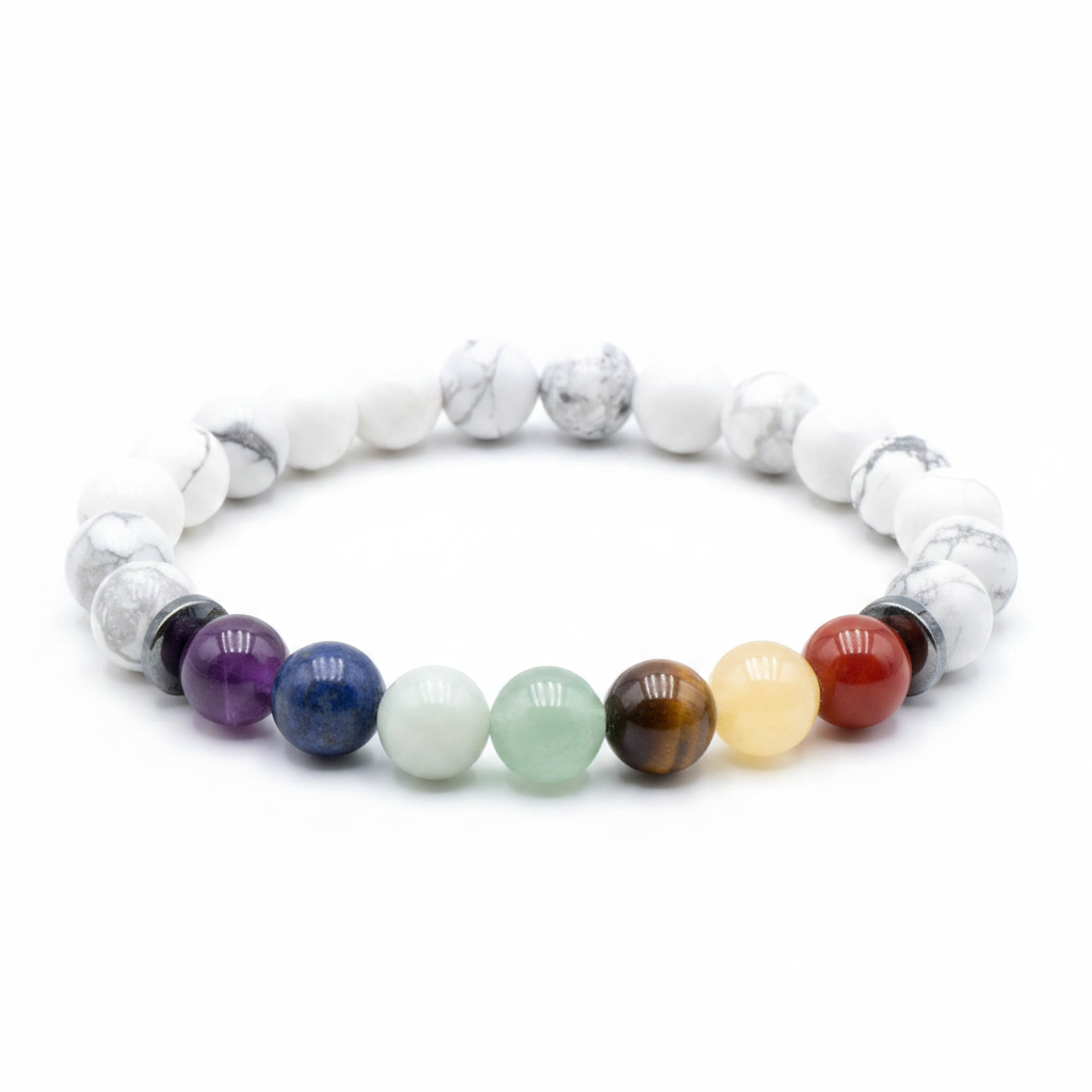 Bracelet 7 Chakras Howlite - univers tibet
