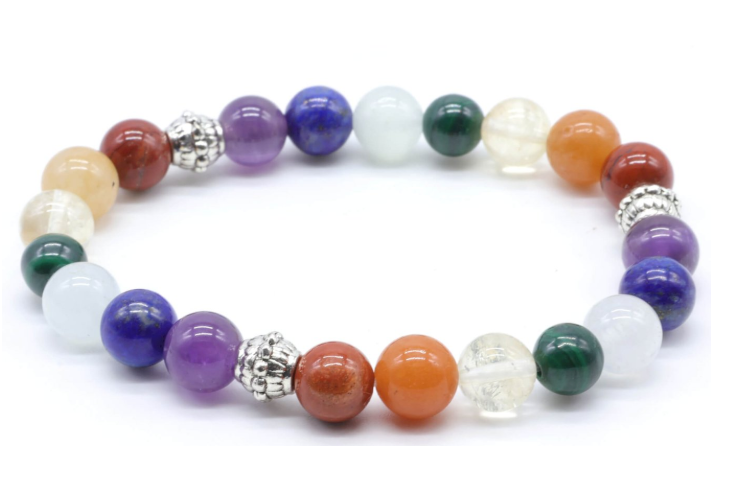 Armband 7 Chakren – Mix aus natürlichen Steinen 8 mm - Tibetwelt