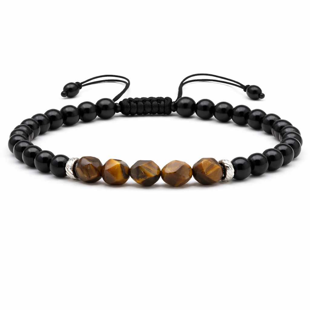 Armband zur Erdung und zum Schutz – Tigermetall & Onyx - Tibetwelt