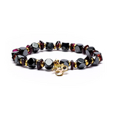 Bracelet Ancrage Sacré - Hématite et grenat facetté - Univers TIbet