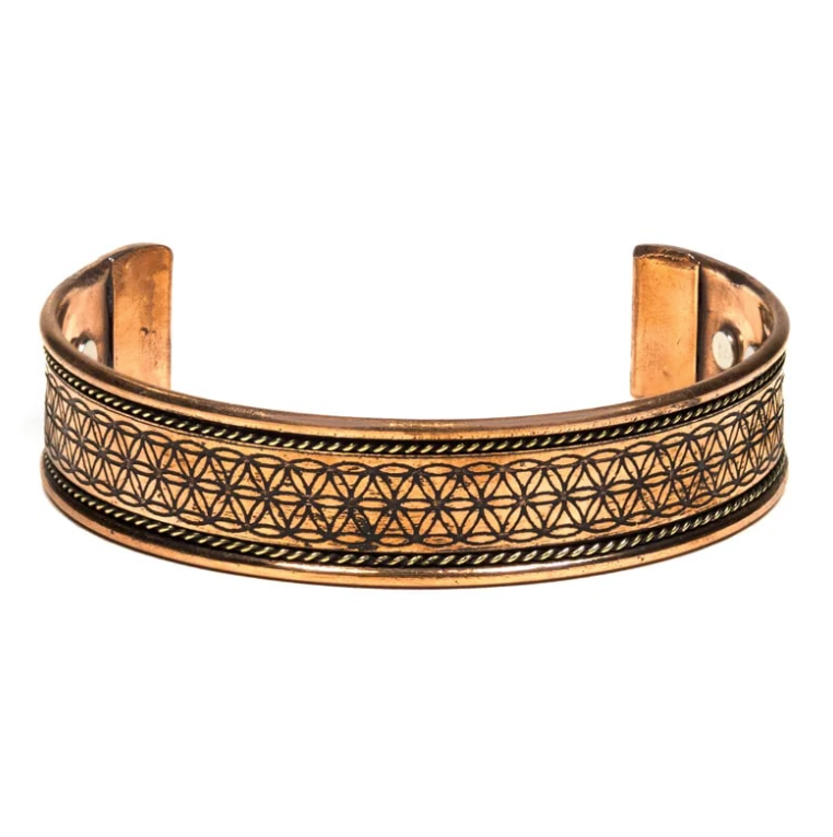 Cuprinarmband mit Magnet – Fleur de Vie – Tibetwelt