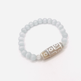 Bracelet Dzi 9 Yeux Guérison - Agate Blanche - Univers Tibet