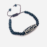 Bracelet Dzi 9 Yeux Harmonie - Noir - univers tibet