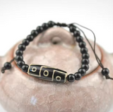 Armband Dzi mit 9 Augen, Harmonie - Schwarz - Tibetwelt