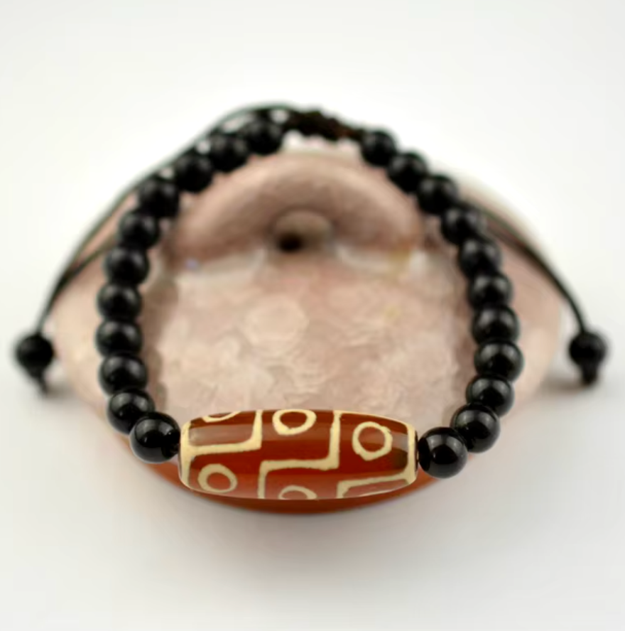 Dzi-Armband mit 9 Augen, harmonisierend, rot - Tibetwelt