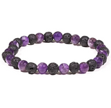 Bracelet Equilibre en Pierre de Lave et Améthyste - Univers Tibet