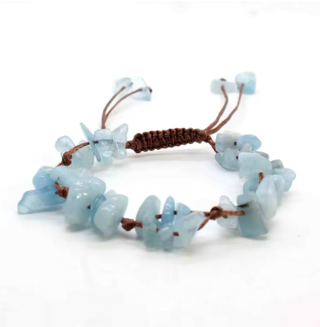 Bracelet Fluidité Intérieure en Aigue-Marine - univers tibet