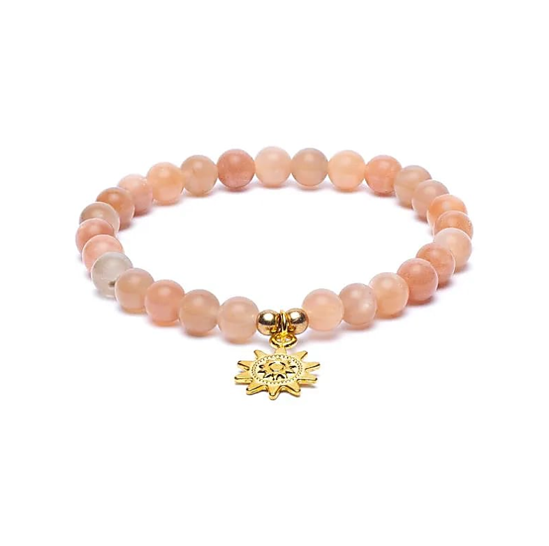 Armband „Innere Lichtes“ – Mondstein & Sonnenanhänger - Tibetwelt