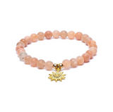 Bracelet Lumière Intérieure – Pierre de Lune & Breloque Soleil - Univers Tibet