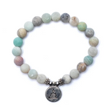 Bracelet Mala Sérénité – Amazonite & Bouddha (21 perles) - Univers Tibet