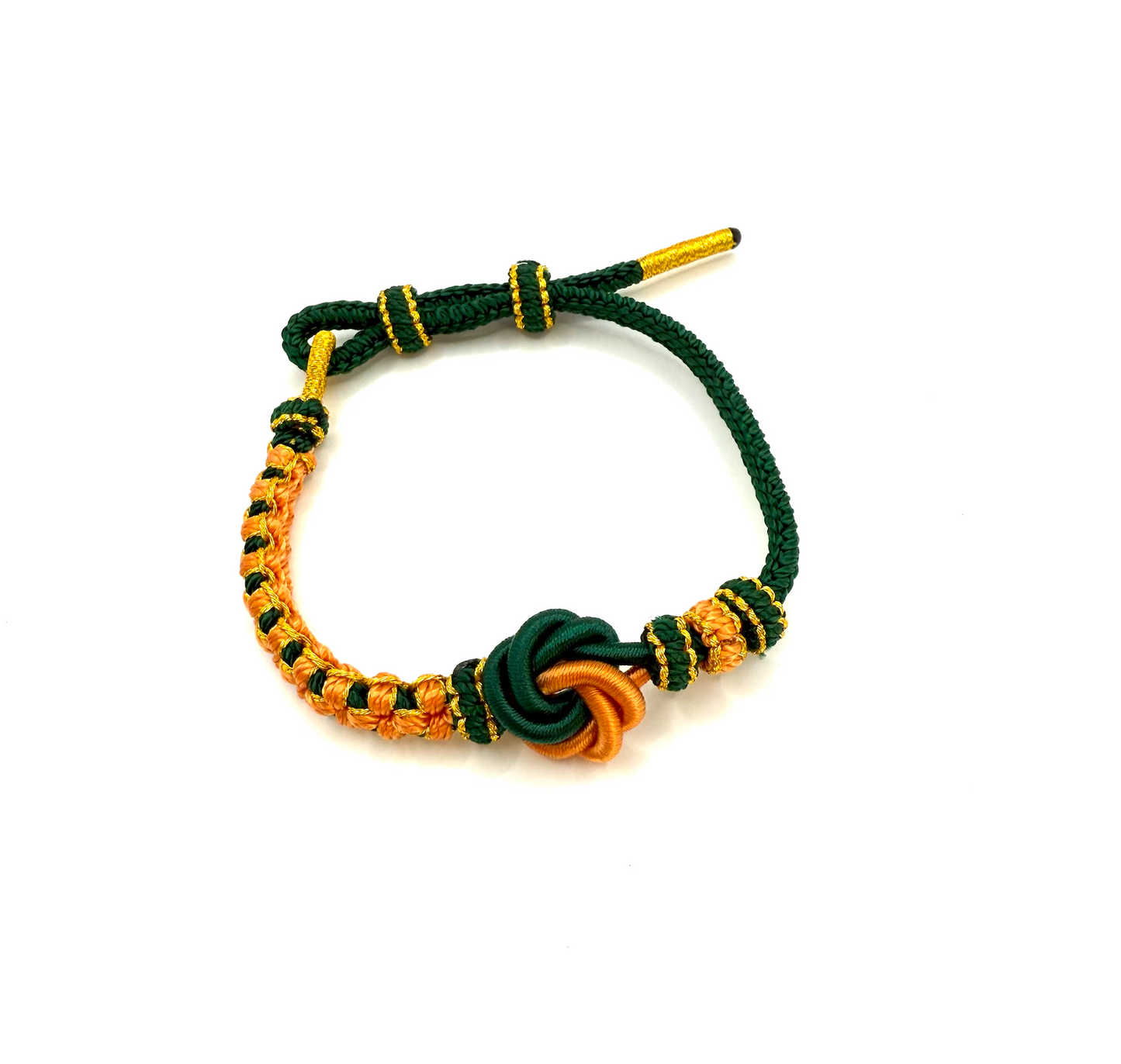Armband Mandala Pfingstrose Orange Dunkelgrün - Tibetwelt