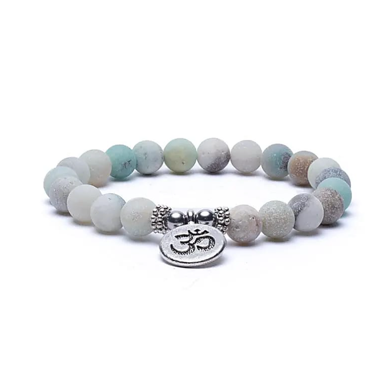 Armband Om aus Amazonit – Ruhe, Ausdruck & Sakralchakra - Tibetwelt