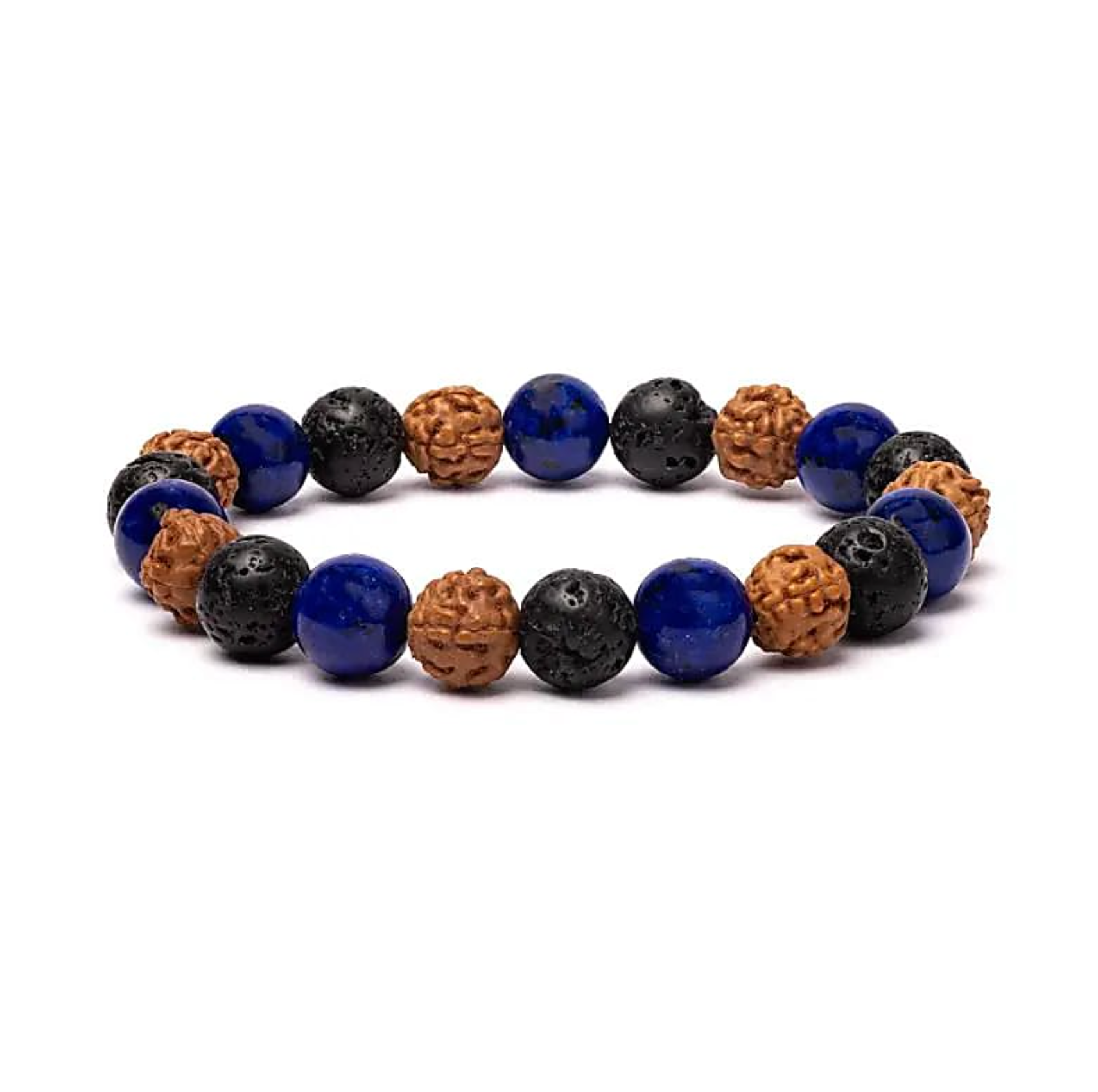 Spiritueller Armband Harmonie des Himmels - Lavastein, Rudraksha und Sodalit - Univers Tbet