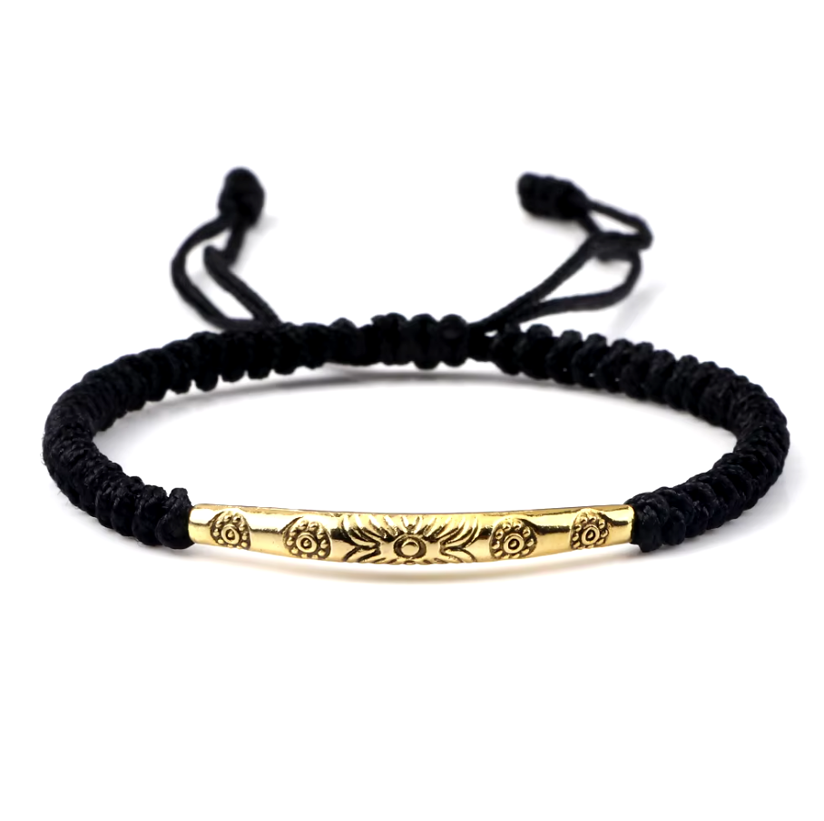 Tibetan Buddhist Woven Black Bracelet - Tibetwelt