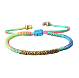 Bracelet Tibétain Bouddhiste Tressé à la Main Porte-Bonheur Arc-en-Ciel - Univers Tibet