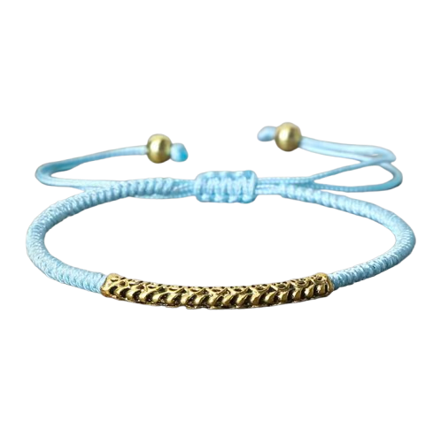 Tibetan Buddhist Woven Bracelet, Blue Sky Good Luck Charm - Tibetwelt