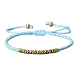 Tibetan Buddhist Woven Bracelet, Blue Sky Good Luck Charm - Tibetwelt