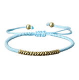 Bracelet Tibétain Bouddhiste Tressé à la Main Porte-Bonheur Bleu Ciel - Univers TIbet