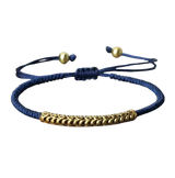 Tibetan Buddhist Woven Bracelet - Hand-Knotted, Blue - Tibetwelt