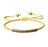 Tibetan Buddhist Woven Bracelet - Hand-Knotted Good Luck Yellow Bracelet - Tibetwelt