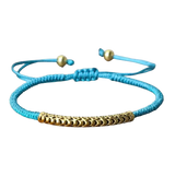 Tibetan Buddhist Woven Bracelet, Turquoise - Tibetwelt