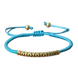 Bracelet Tibétain Bouddhiste Tressé à la Main Porte-Bonheur Turquoise - Univers Tibet