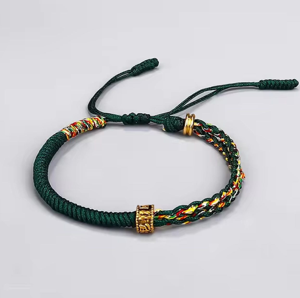 Tibetanischer Amulett-Armreif mit Mantra - Grün - Tibetwelt