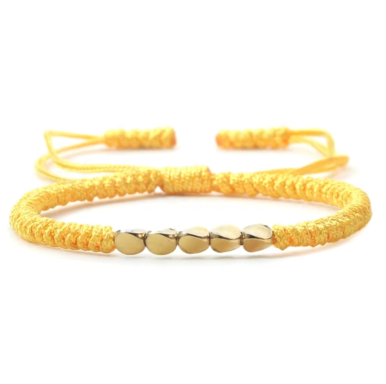 Tibetanisches Glücksbringerarmband aus Gelbcuperperlen - Tibetwelt