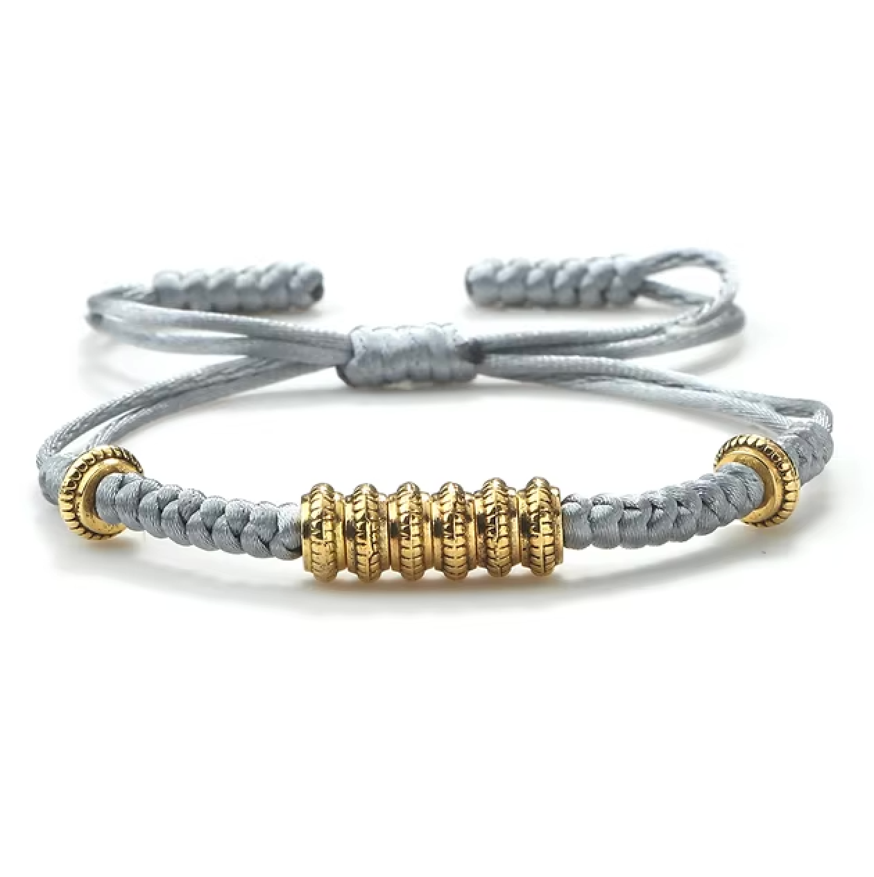 Tibetanisches 7-Chancen-Armband, Grau - Tibetwelt