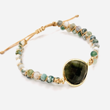 Bracelet Tibétain - Labradorite et Agate Calcédoine - Univers TIbet