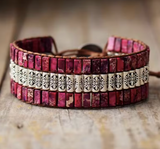 Bracelet Tibetain d'Energie Jaspe Rouge