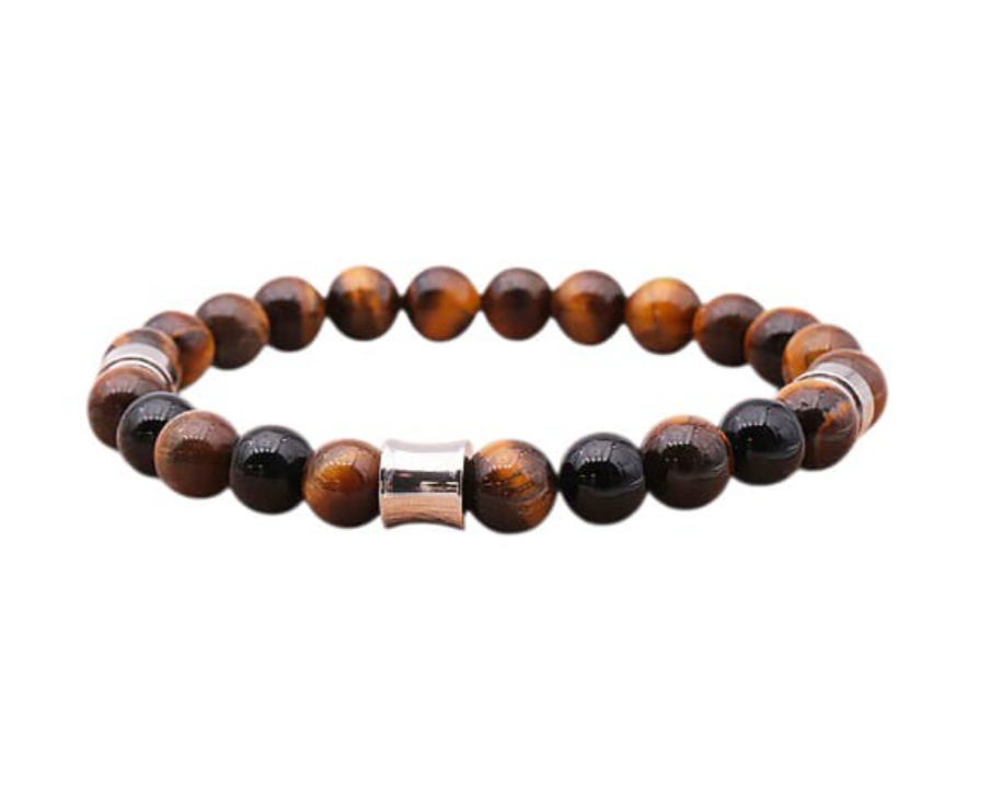 Armband Vigil – Tigerauge & Edelstahl – Tibetwelt