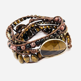 Bracelet Wrap - Oeil-de-Tigre - univers tibet